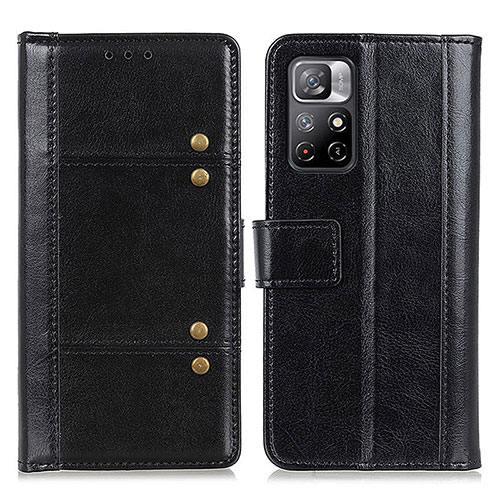 Leather Case Stands Flip Cover Holder M06L for Xiaomi Redmi Note 11 5G Black