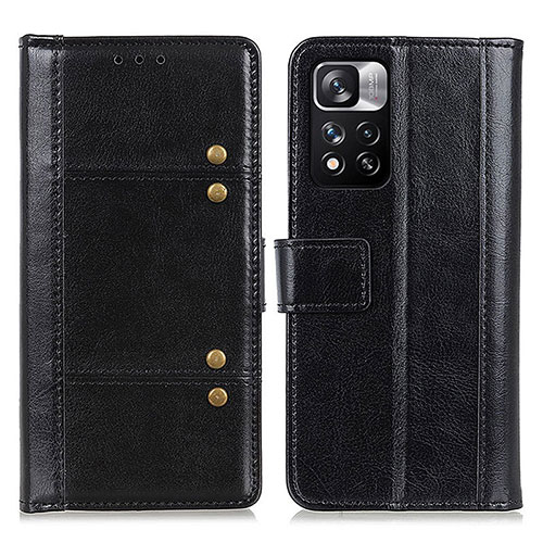 Leather Case Stands Flip Cover Holder M06L for Xiaomi Redmi Note 11 Pro+ Plus 5G Black