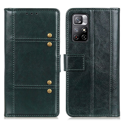 Leather Case Stands Flip Cover Holder M06L for Xiaomi Redmi Note 11S 5G Green