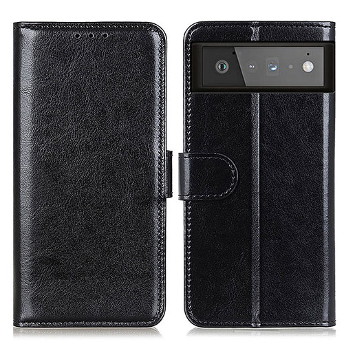 Leather Case Stands Flip Cover Holder M07L for Google Pixel 6 5G Black