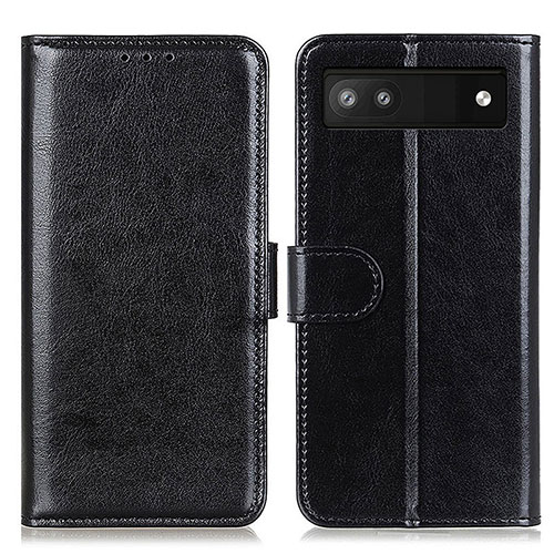 Leather Case Stands Flip Cover Holder M07L for Google Pixel 7a 5G Black