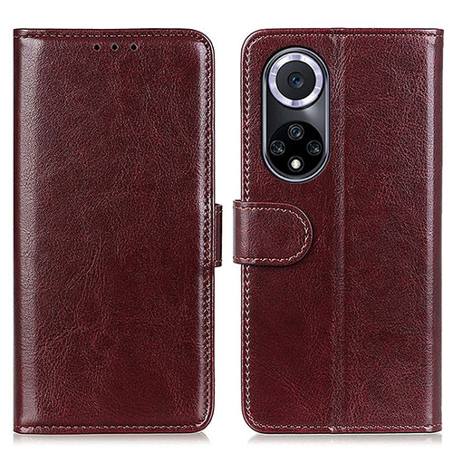 Leather Case Stands Flip Cover Holder M07L for Huawei Honor 50 5G Brown