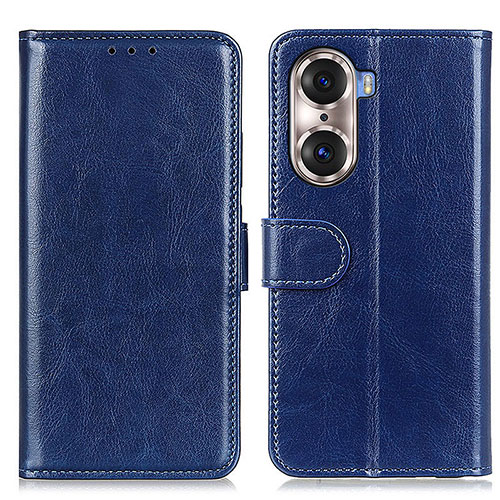 Leather Case Stands Flip Cover Holder M07L for Huawei Honor 60 5G Blue