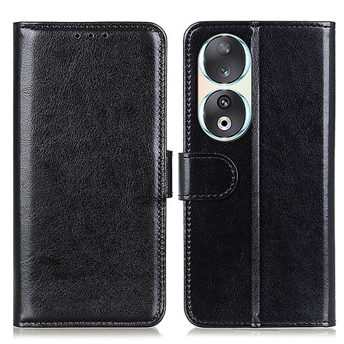 Leather Case Stands Flip Cover Holder M07L for Huawei Honor 90 5G Black