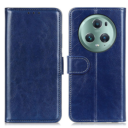 Leather Case Stands Flip Cover Holder M07L for Huawei Honor Magic5 Pro 5G Blue