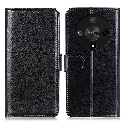 Leather Case Stands Flip Cover Holder M07L for Huawei Honor X9b 5G Black