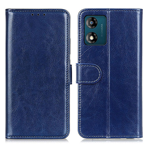 Leather Case Stands Flip Cover Holder M07L for Motorola Moto E13 Blue