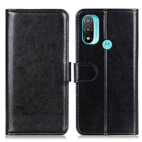 Leather Case Stands Flip Cover Holder M07L for Motorola Moto E30 Black