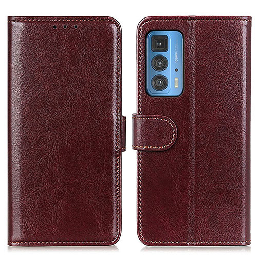 Leather Case Stands Flip Cover Holder M07L for Motorola Moto Edge 20 Pro 5G Brown