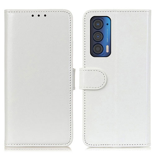 Leather Case Stands Flip Cover Holder M07L for Motorola Moto Edge (2021) 5G White