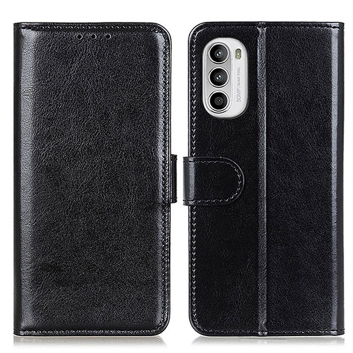 Leather Case Stands Flip Cover Holder M07L for Motorola Moto Edge (2022) 5G Black