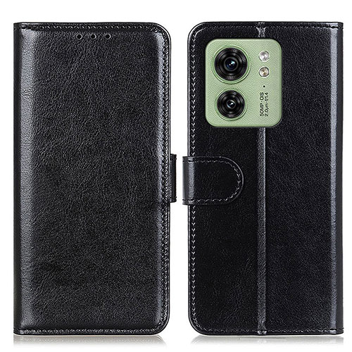 Leather Case Stands Flip Cover Holder M07L for Motorola Moto Edge (2023) 5G Black