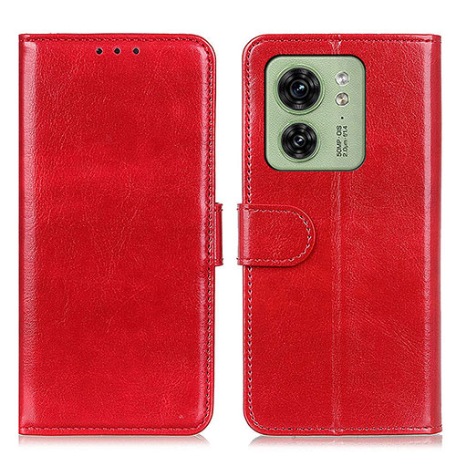 Leather Case Stands Flip Cover Holder M07L for Motorola Moto Edge (2023) 5G Red