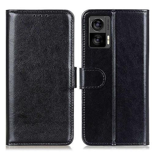 Leather Case Stands Flip Cover Holder M07L for Motorola Moto Edge 30 Lite 5G Black