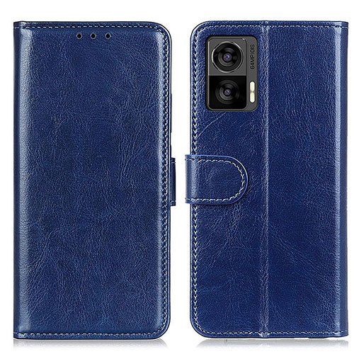 Leather Case Stands Flip Cover Holder M07L for Motorola Moto Edge 30 Lite 5G Blue