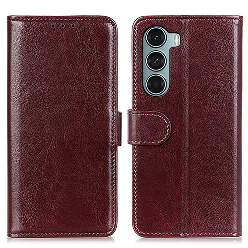 Leather Case Stands Flip Cover Holder M07L for Motorola Moto Edge S30 5G Brown