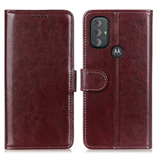 Leather Case Stands Flip Cover Holder M07L for Motorola Moto G Play (2023) Brown