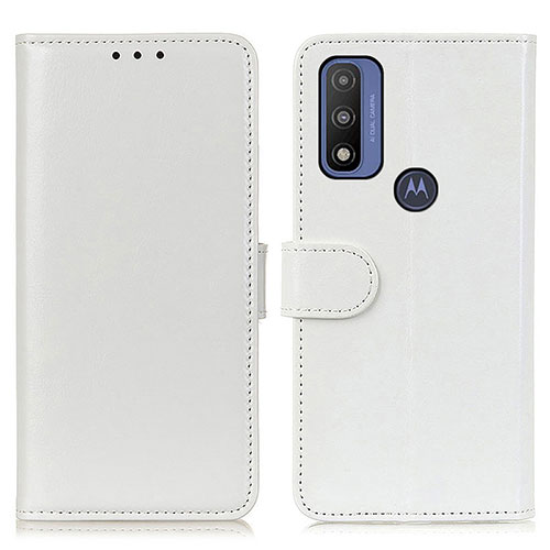 Leather Case Stands Flip Cover Holder M07L for Motorola Moto G Pure White