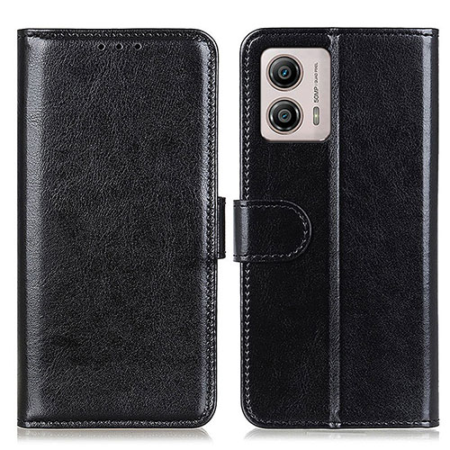 Leather Case Stands Flip Cover Holder M07L for Motorola Moto G53 5G Black