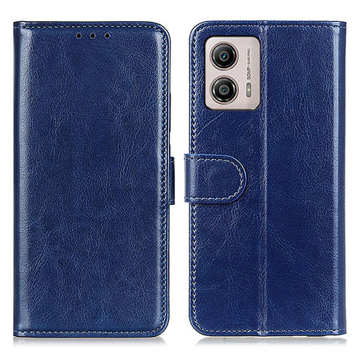 Leather Case Stands Flip Cover Holder M07L for Motorola Moto G53 5G Blue