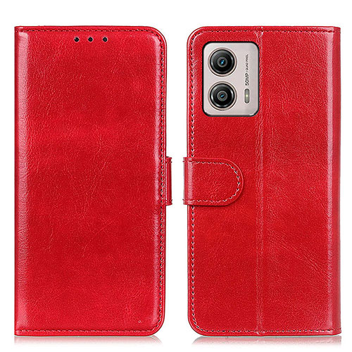 Leather Case Stands Flip Cover Holder M07L for Motorola Moto G53y 5G Red