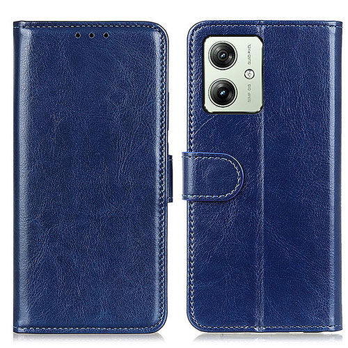 Leather Case Stands Flip Cover Holder M07L for Motorola Moto G54 5G Blue