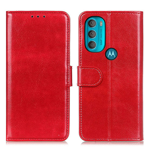 Leather Case Stands Flip Cover Holder M07L for Motorola Moto G71 5G Red