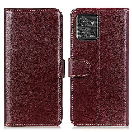 Leather Case Stands Flip Cover Holder M07L for Motorola ThinkPhone 5G Brown