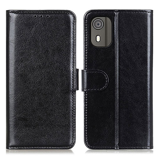 Leather Case Stands Flip Cover Holder M07L for Nokia C02 Black