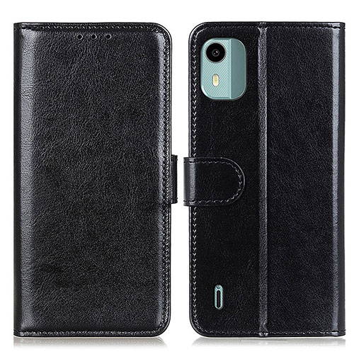 Leather Case Stands Flip Cover Holder M07L for Nokia C12 Plus Black