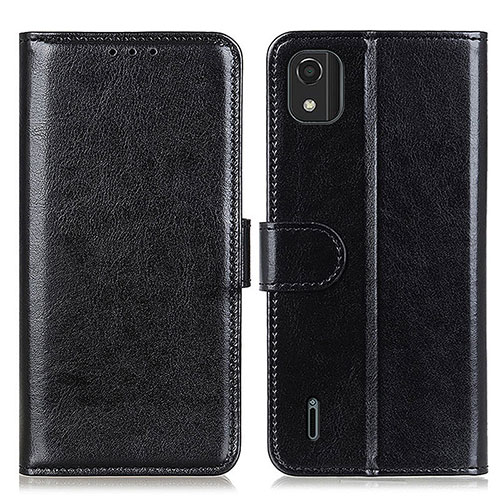 Leather Case Stands Flip Cover Holder M07L for Nokia C2 2nd Edition Black