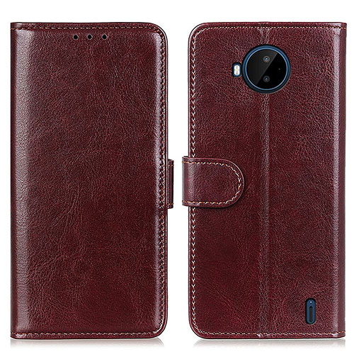 Leather Case Stands Flip Cover Holder M07L for Nokia C20 Plus Brown