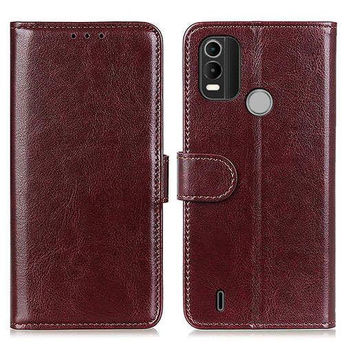 Leather Case Stands Flip Cover Holder M07L for Nokia C21 Plus Brown