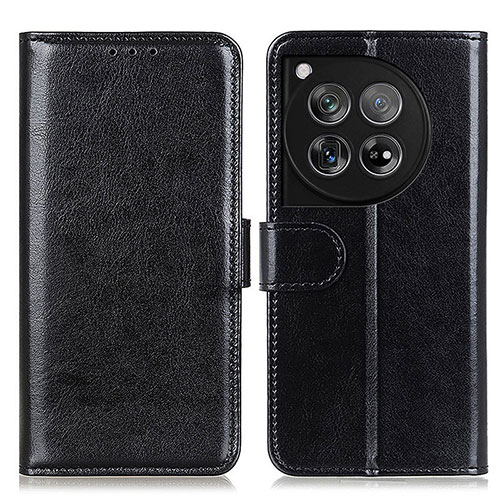 Leather Case Stands Flip Cover Holder M07L for OnePlus 12R 5G Black