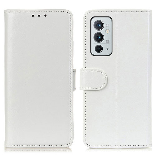 Leather Case Stands Flip Cover Holder M07L for OnePlus 9RT 5G White