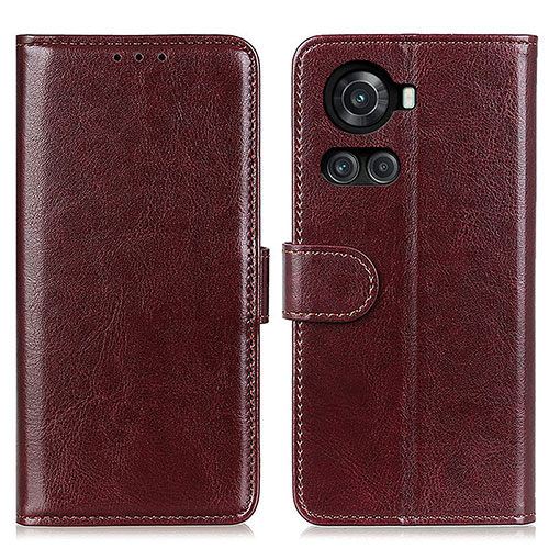 Leather Case Stands Flip Cover Holder M07L for OnePlus Ace 5G Brown