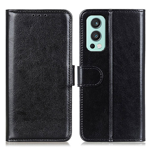 Leather Case Stands Flip Cover Holder M07L for OnePlus Nord 2 5G Black