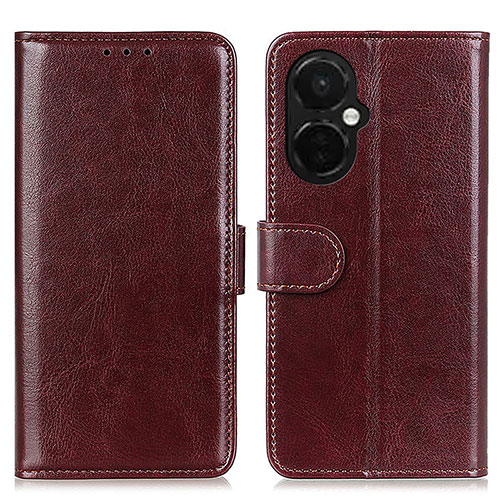 Leather Case Stands Flip Cover Holder M07L for OnePlus Nord CE 3 Lite 5G Brown