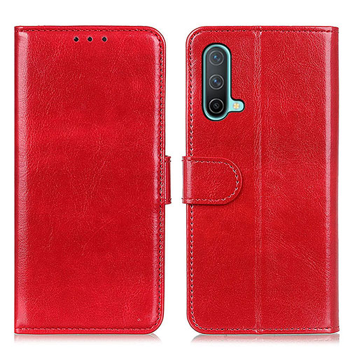 Leather Case Stands Flip Cover Holder M07L for OnePlus Nord CE 5G Red