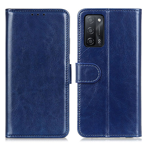 Leather Case Stands Flip Cover Holder M07L for Oppo A53s 5G Blue