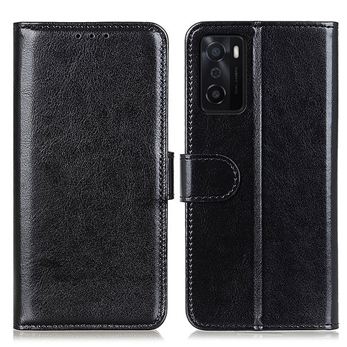 Leather Case Stands Flip Cover Holder M07L for Oppo A55S 5G Black