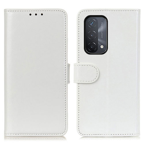 Leather Case Stands Flip Cover Holder M07L for Oppo A93 5G White