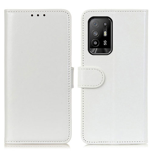 Leather Case Stands Flip Cover Holder M07L for Oppo A94 5G White