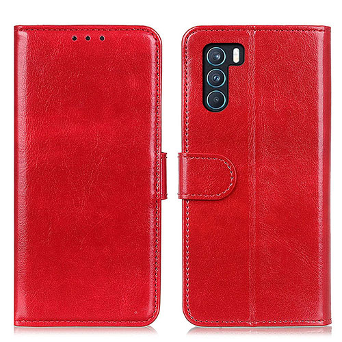 Leather Case Stands Flip Cover Holder M07L for Oppo K9 Pro 5G Red