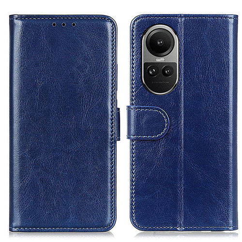 Leather Case Stands Flip Cover Holder M07L for Oppo Reno10 5G Blue