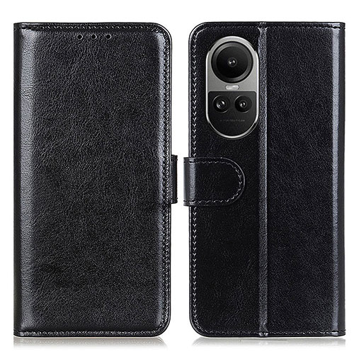 Leather Case Stands Flip Cover Holder M07L for Oppo Reno10 Pro 5G Black