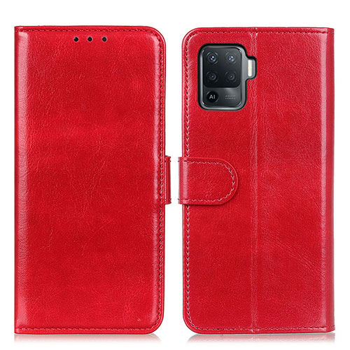 Leather Case Stands Flip Cover Holder M07L for Oppo Reno5 F Red