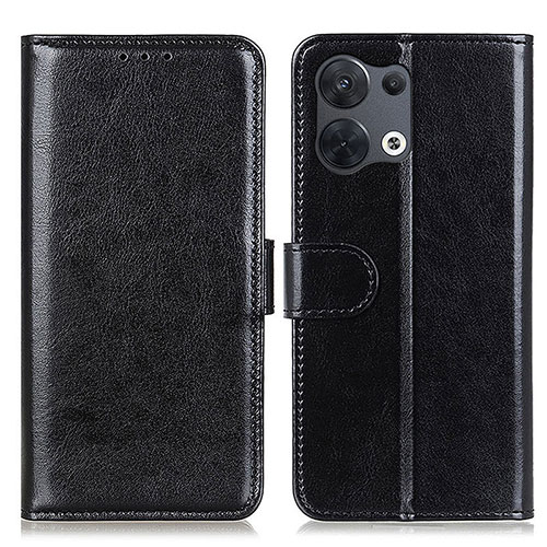 Leather Case Stands Flip Cover Holder M07L for Oppo Reno8 5G Black