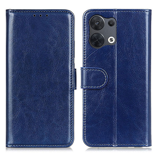 Leather Case Stands Flip Cover Holder M07L for Oppo Reno9 Pro+ Plus 5G Blue