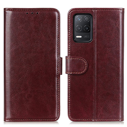 Leather Case Stands Flip Cover Holder M07L for Realme 9 5G India Brown